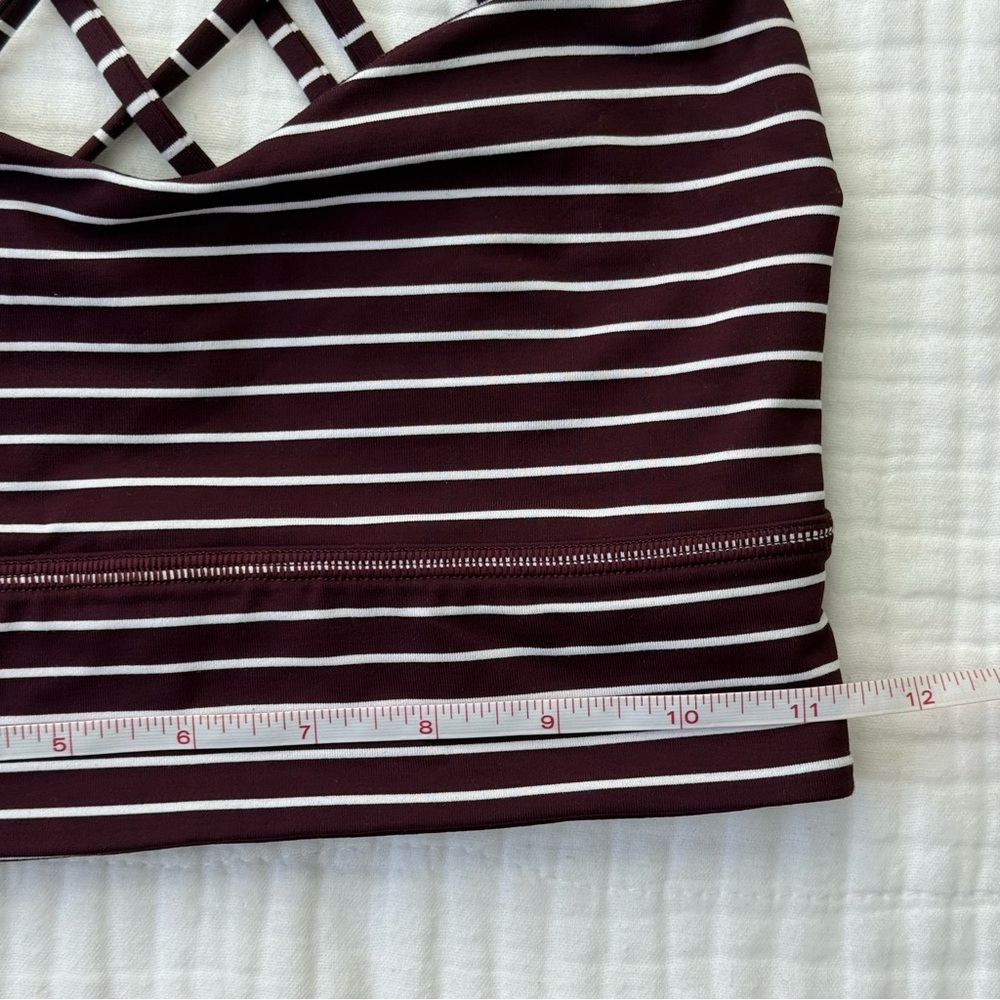 Lululemon Free to Be Bra long line sports bra size 4 purple & white stripe - Picture 7 of 8
